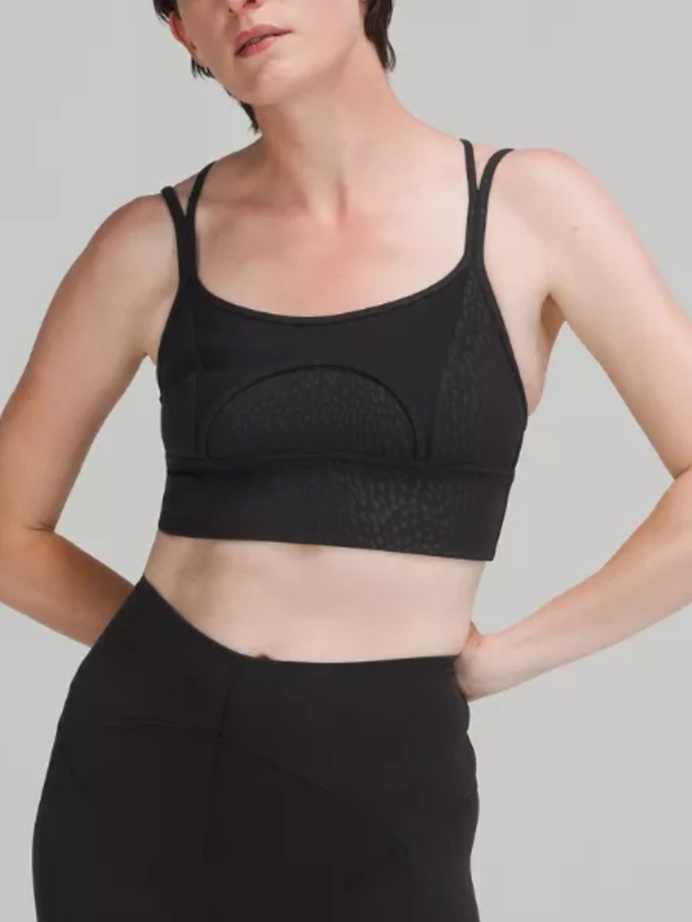Lululemon Black Nulu & Mesh Light Support Yoga Bra